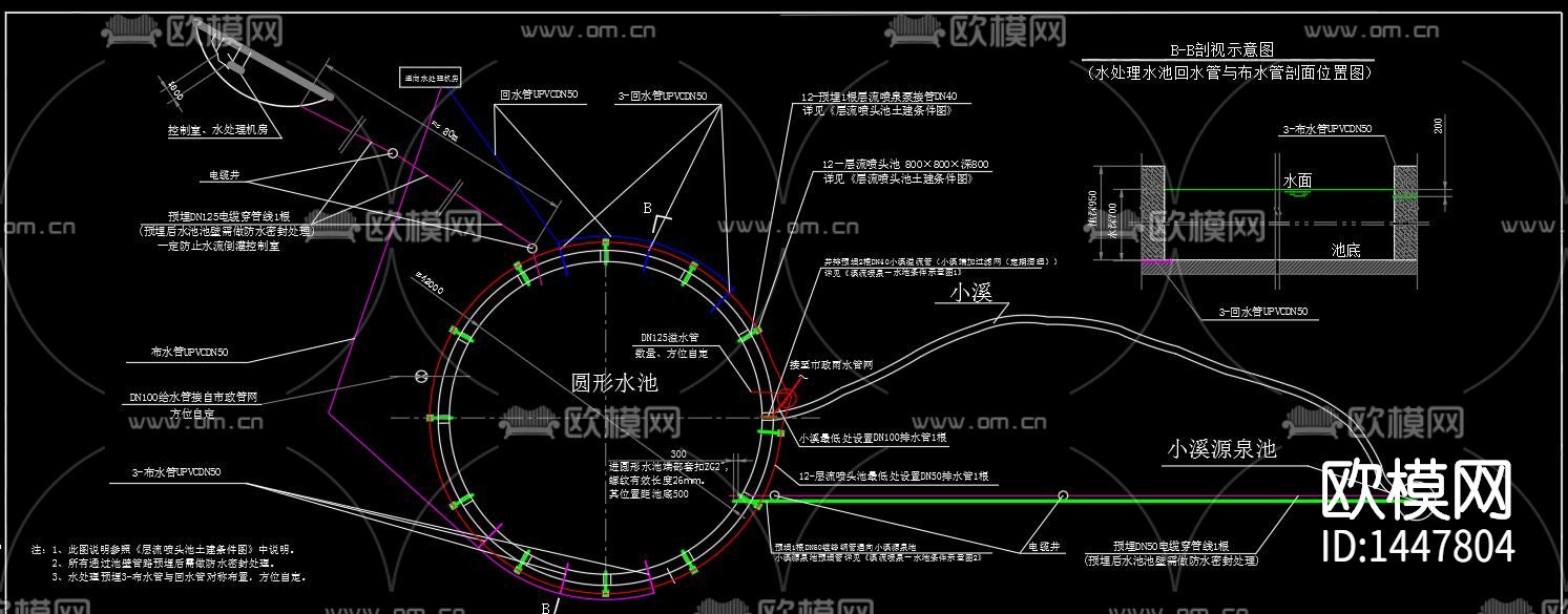 音乐喷泉设计cad大样图下载（渲染图3）
