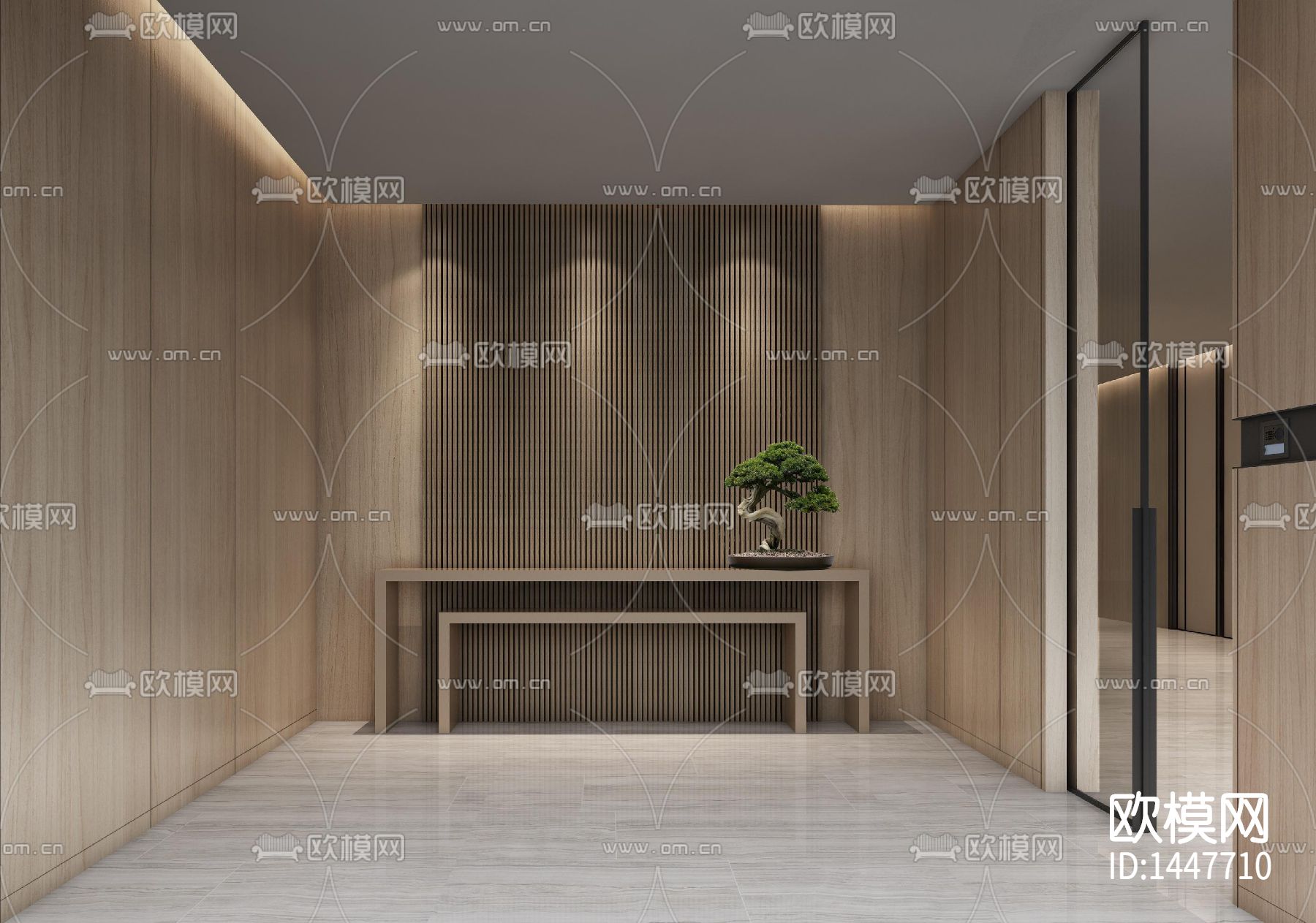 办公空间cad施工图下载（渲染图2）