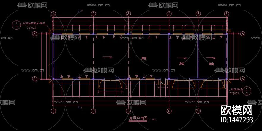 危險品房建筑結(jié)構(gòu)cad圖紙下載(渲染圖1)