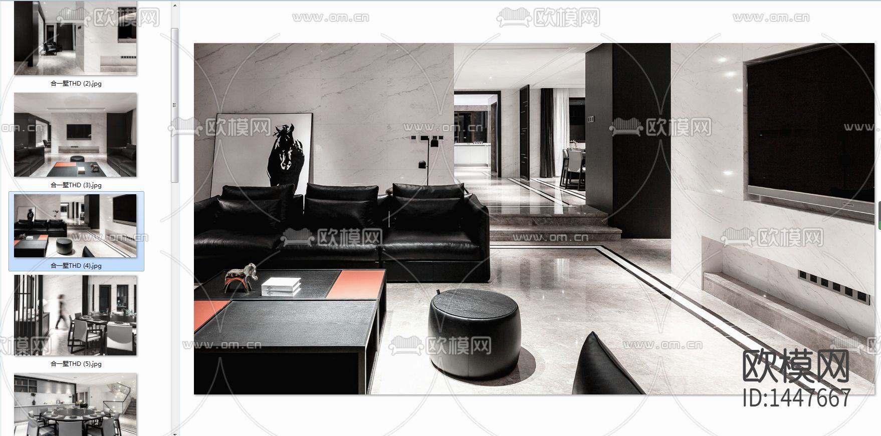 别墅样板房cad施工图下载（渲染图7）