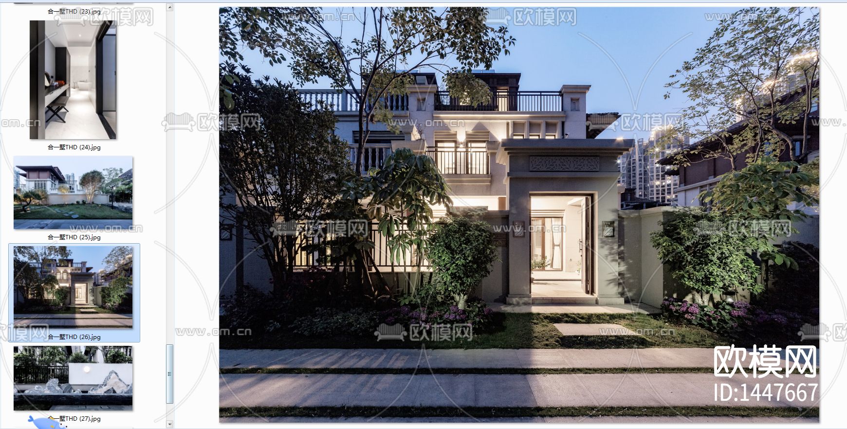 别墅样板房cad施工图下载（渲染图6）