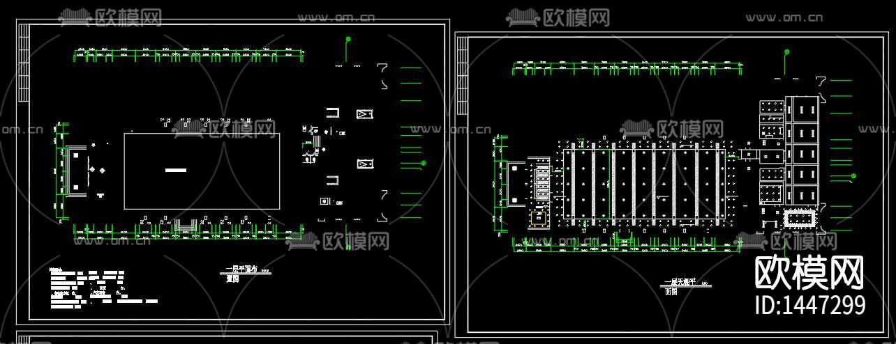 职工文化活动中心cad图纸下载（渲染图1）