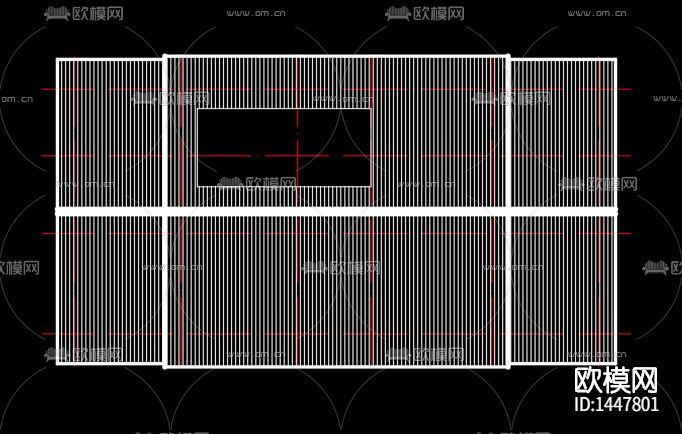 仿古建筑办公楼cad图纸下载（渲染图5）