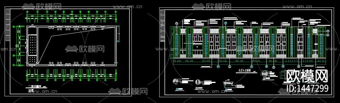职工文化活动中心cad图纸下载（渲染图2）