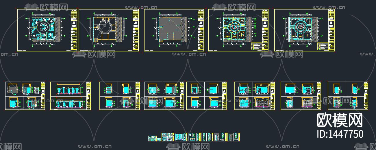 办公户型样板间cad施工图下载（渲染图2）