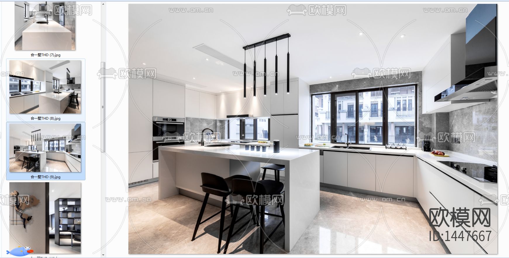 别墅样板房cad施工图下载（渲染图8）