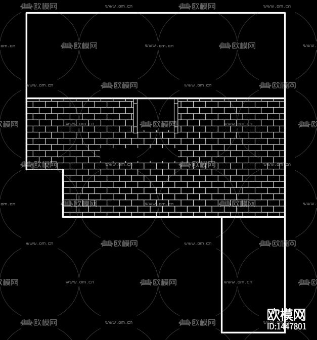 仿古建筑办公楼cad图纸下载（渲染图2）