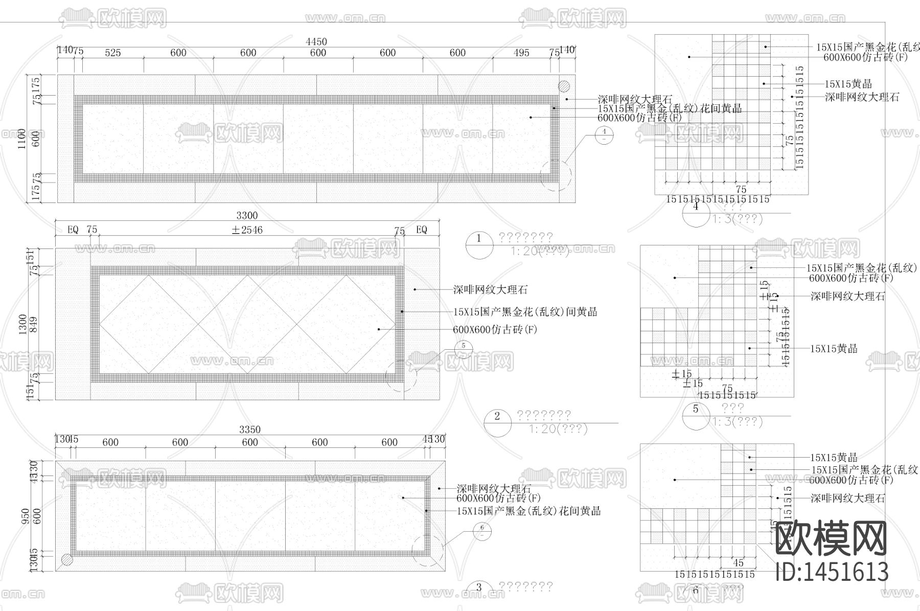 新古典地花cad大样图下载（渲染图2）