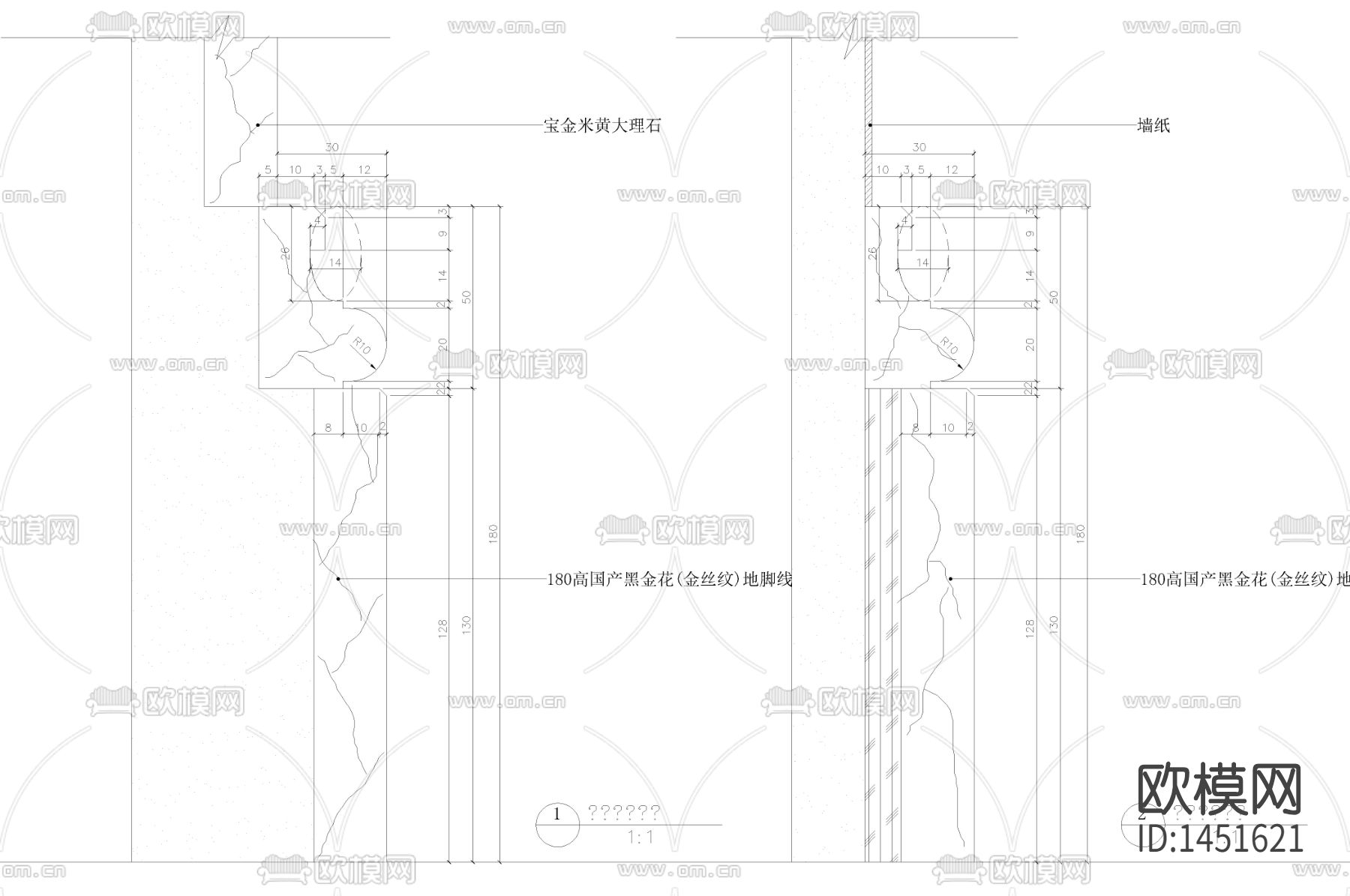 卧室过厅cad立面下载（渲染图1）