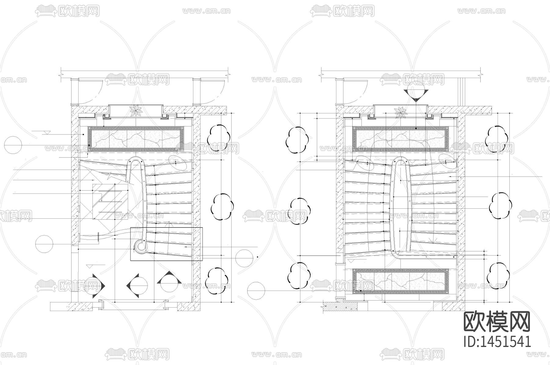 楼梯间cad平面图下载（渲染图3）