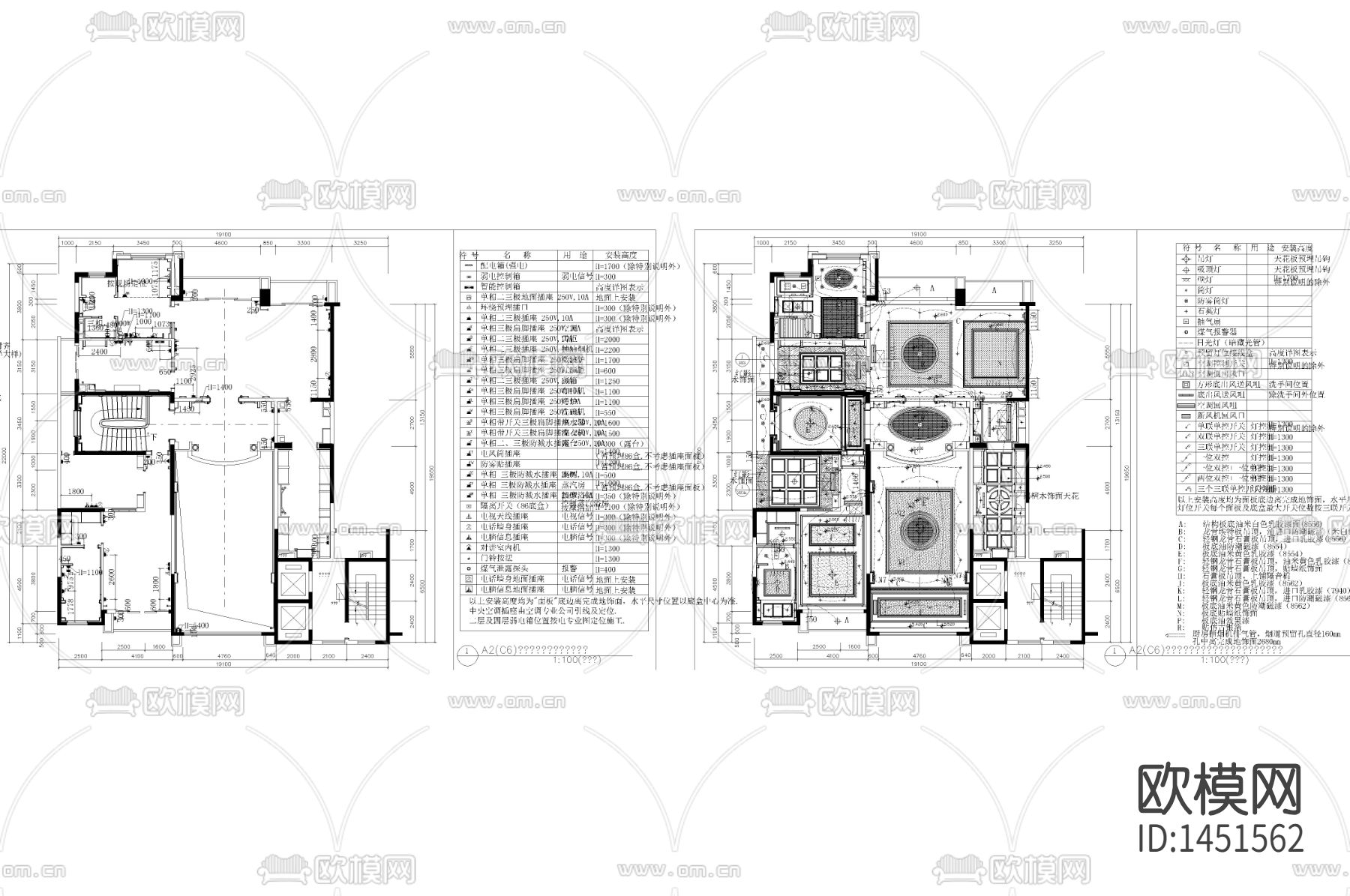 欧式新古典cad平面下载（渲染图1）