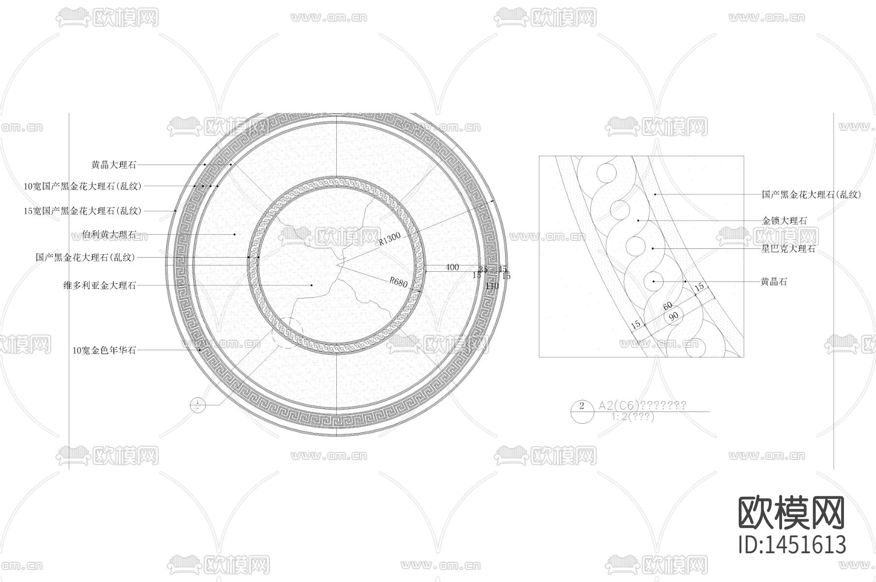 新古典地花cad大样图下载（渲染图1）