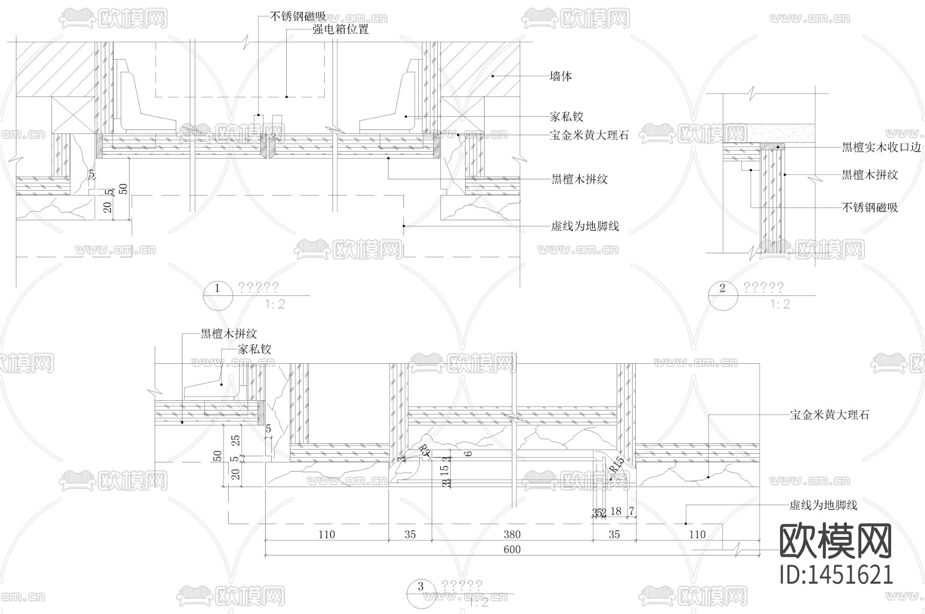 卧室过厅cad立面下载（渲染图2）