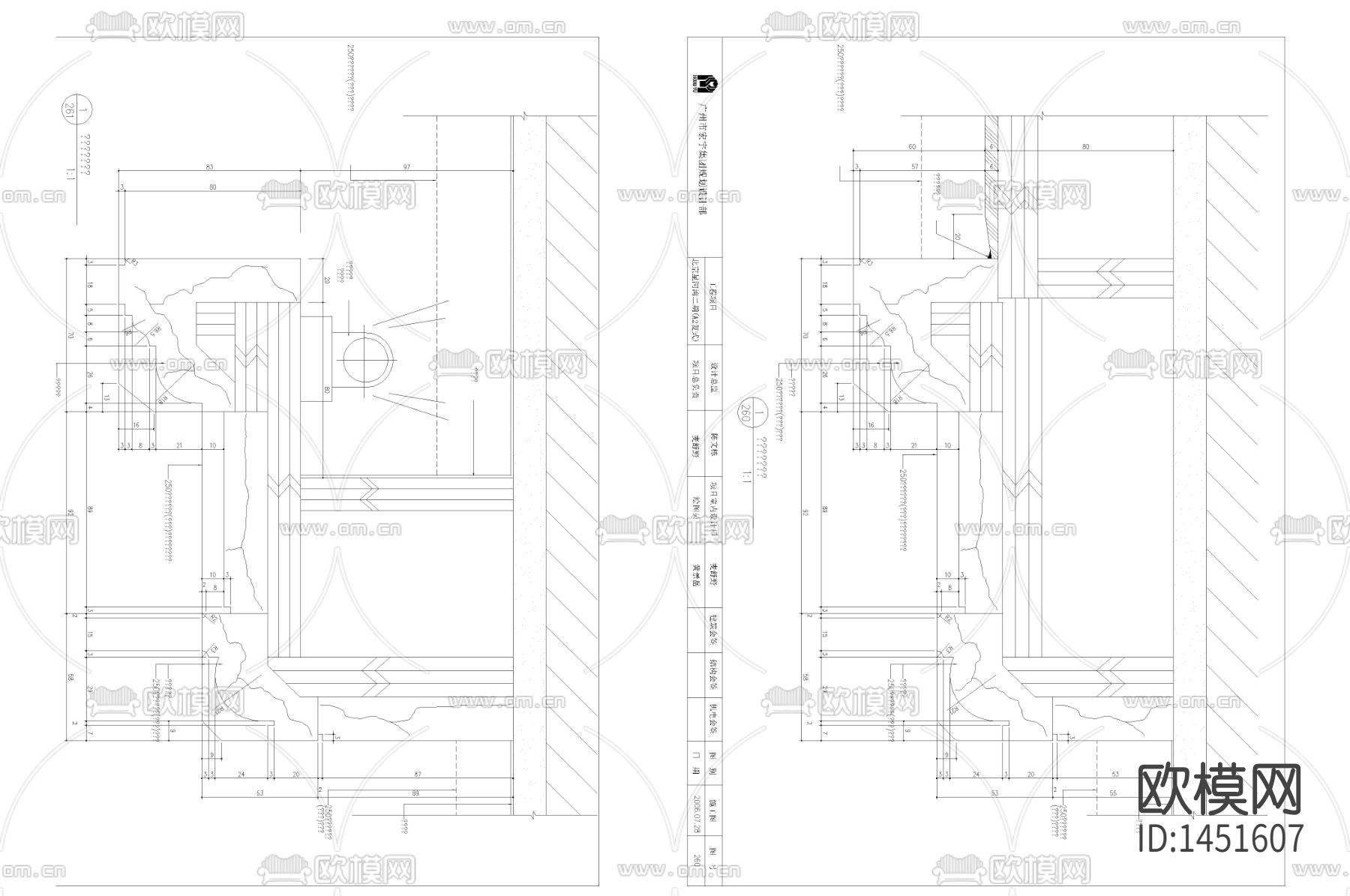 新古典客厅立柱节点cad大样下载（渲染图1）