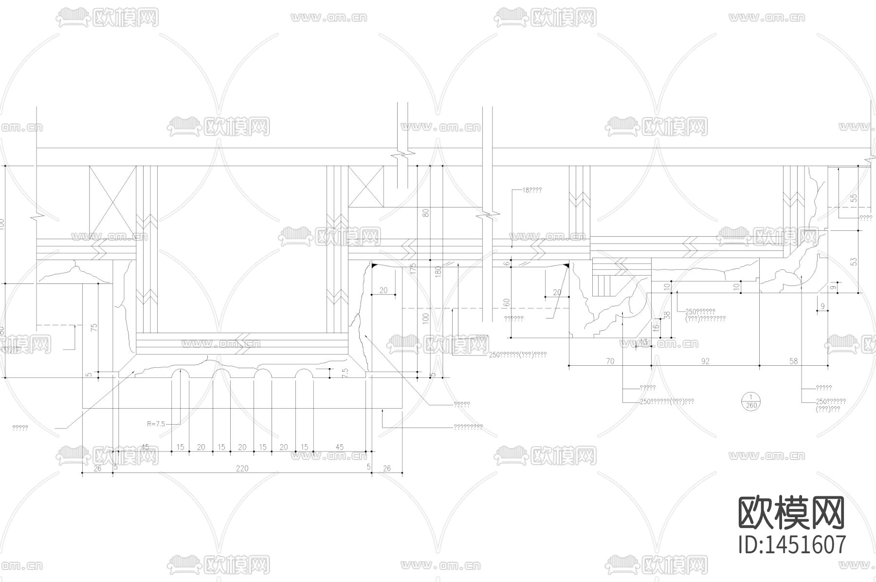 新古典客厅立柱节点cad大样下载（渲染图2）
