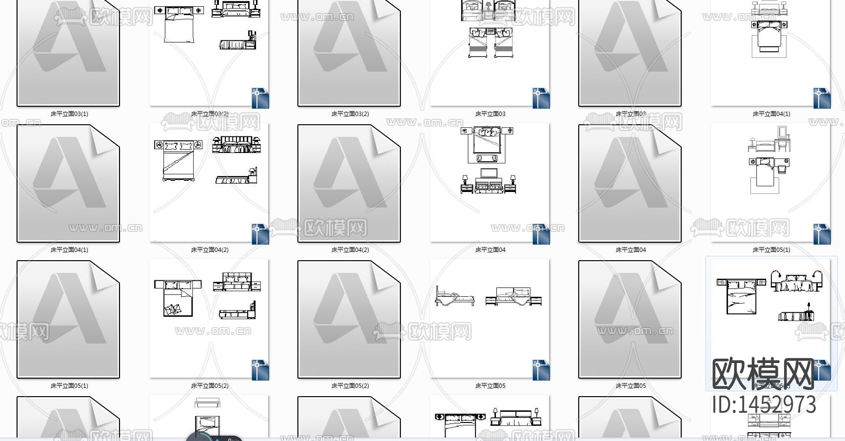 床平立面cad图块下载（渲染图1）
