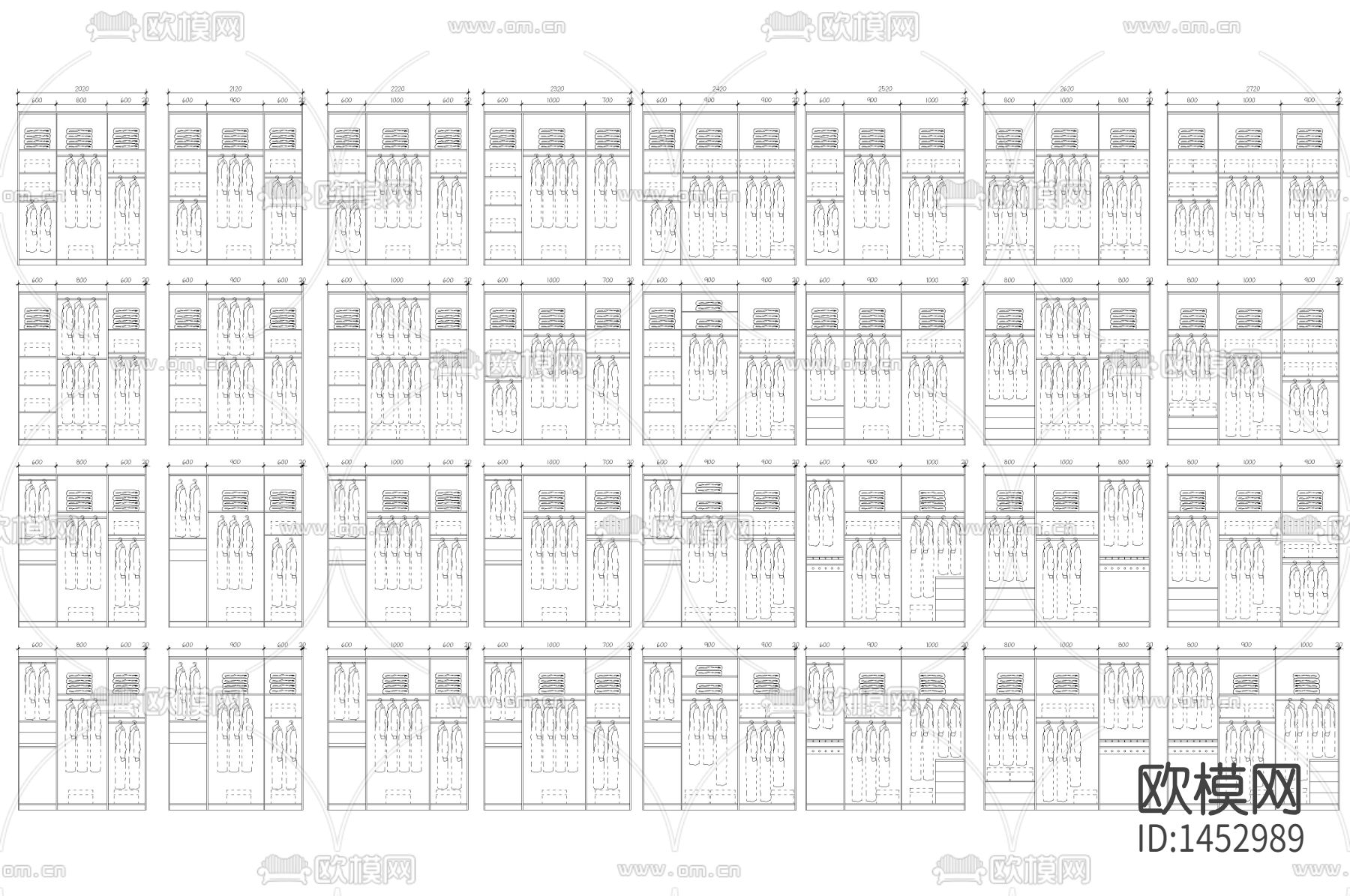 200种衣柜cad图库下载（渲染图2）