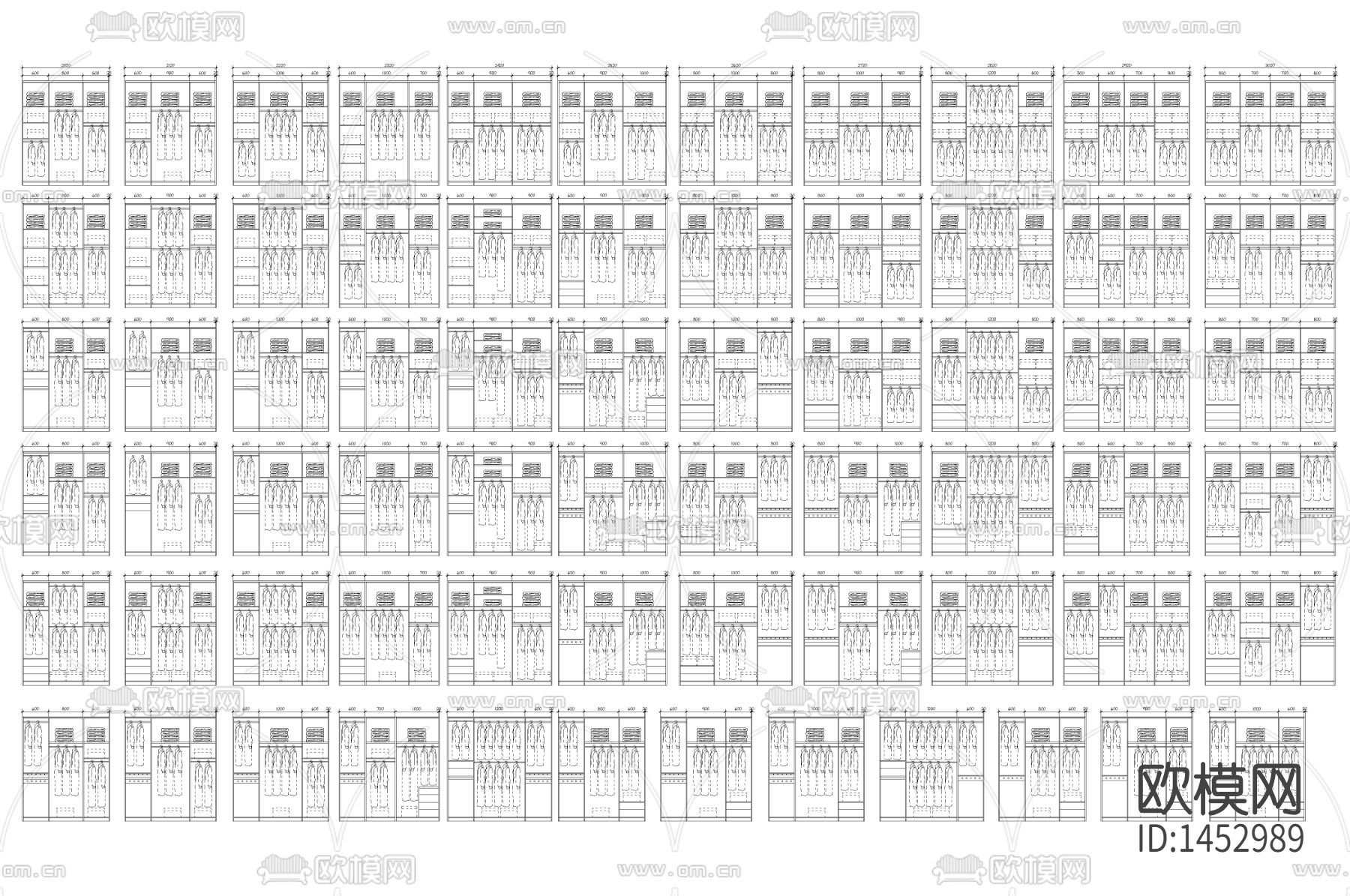 200种衣柜cad图库下载（渲染图1）