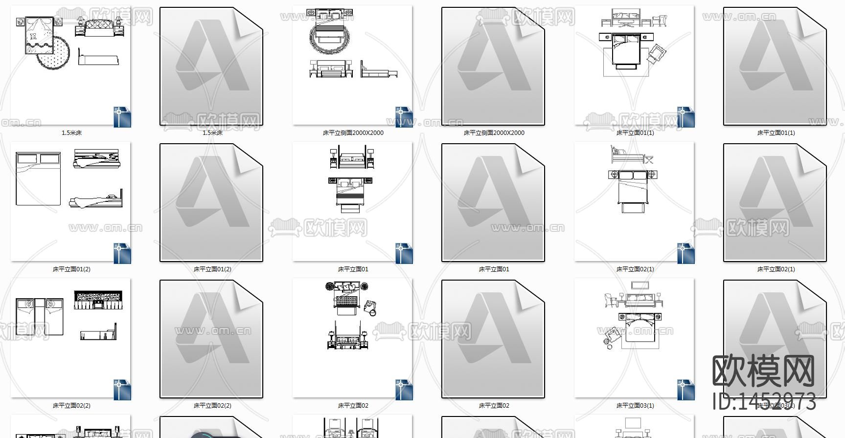 床平立面cad图块下载（渲染图2）