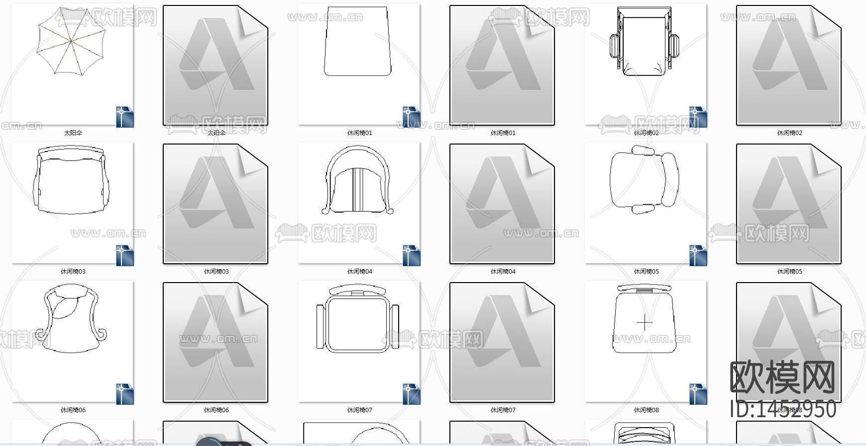 休闲桌椅cad图库下载（渲染图1）