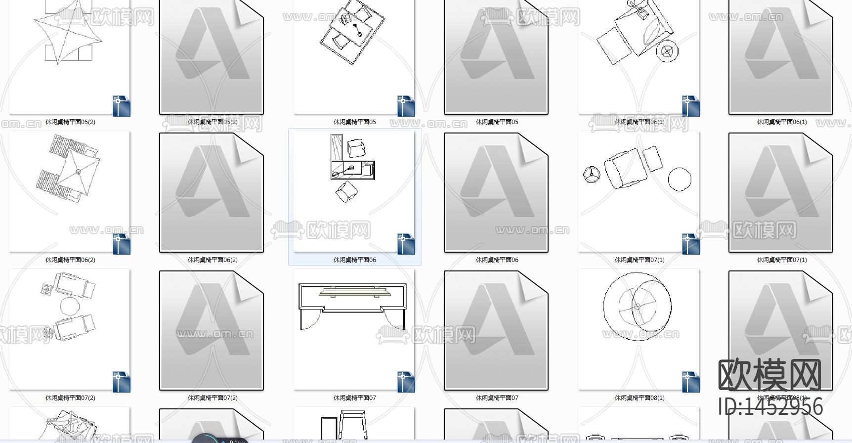 休闲桌椅cad图库下载（渲染图3）
