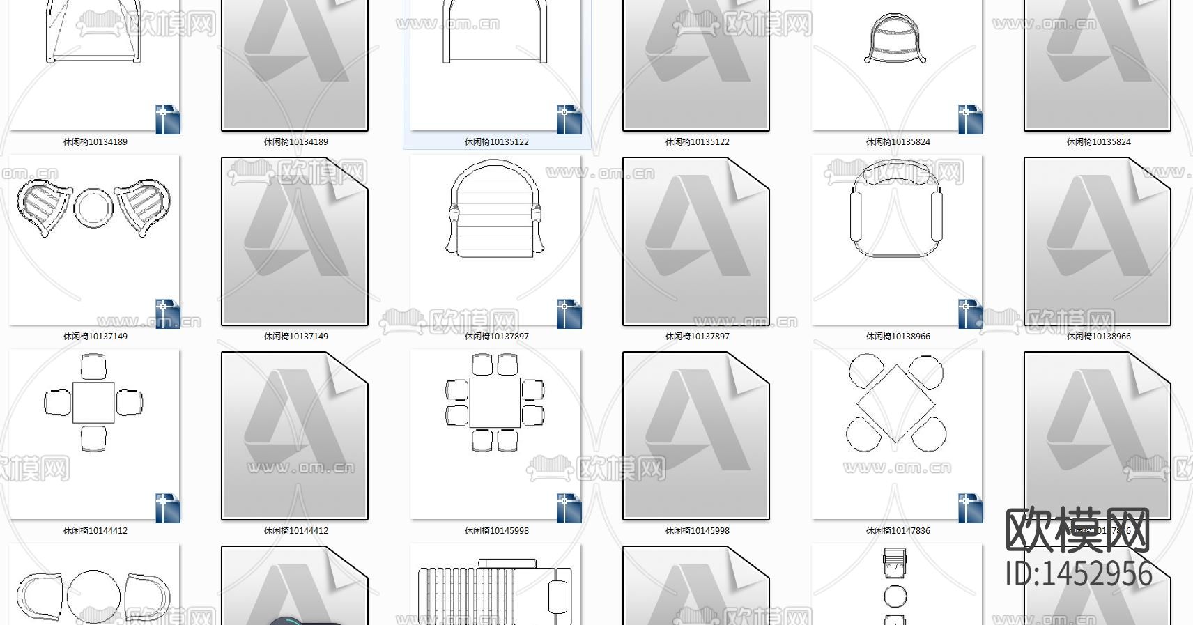 休闲桌椅cad图库下载（渲染图1）