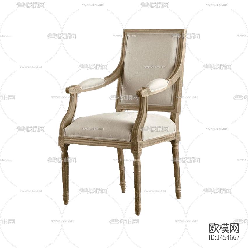 法式古典实木布艺休闲椅下载