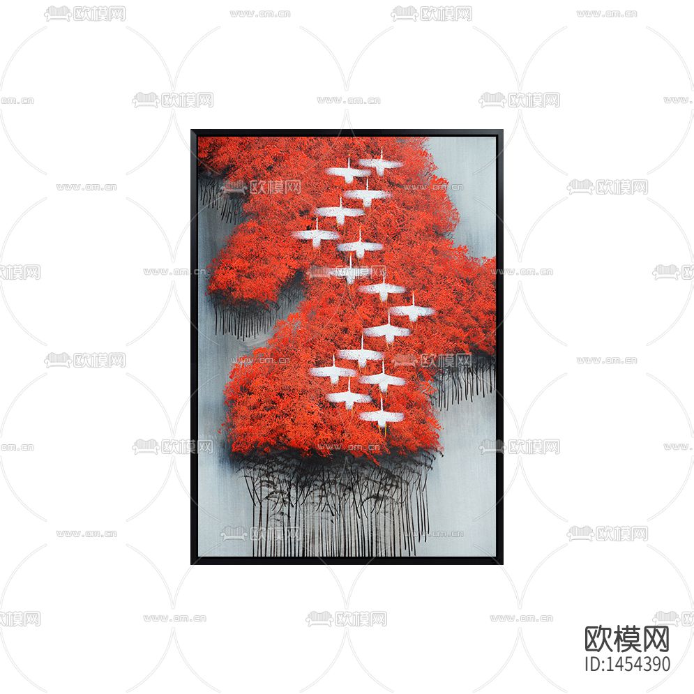 现代创意枫叶林装饰画下载