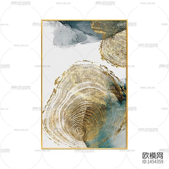 新中式轻奢创意金箔抽象装饰画下载