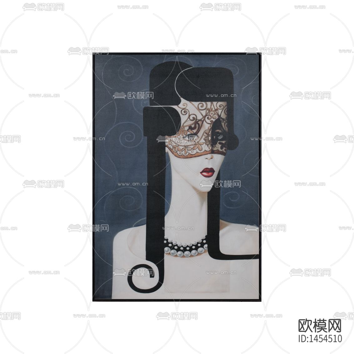 现代简约创意抽象女性人像装饰画下载