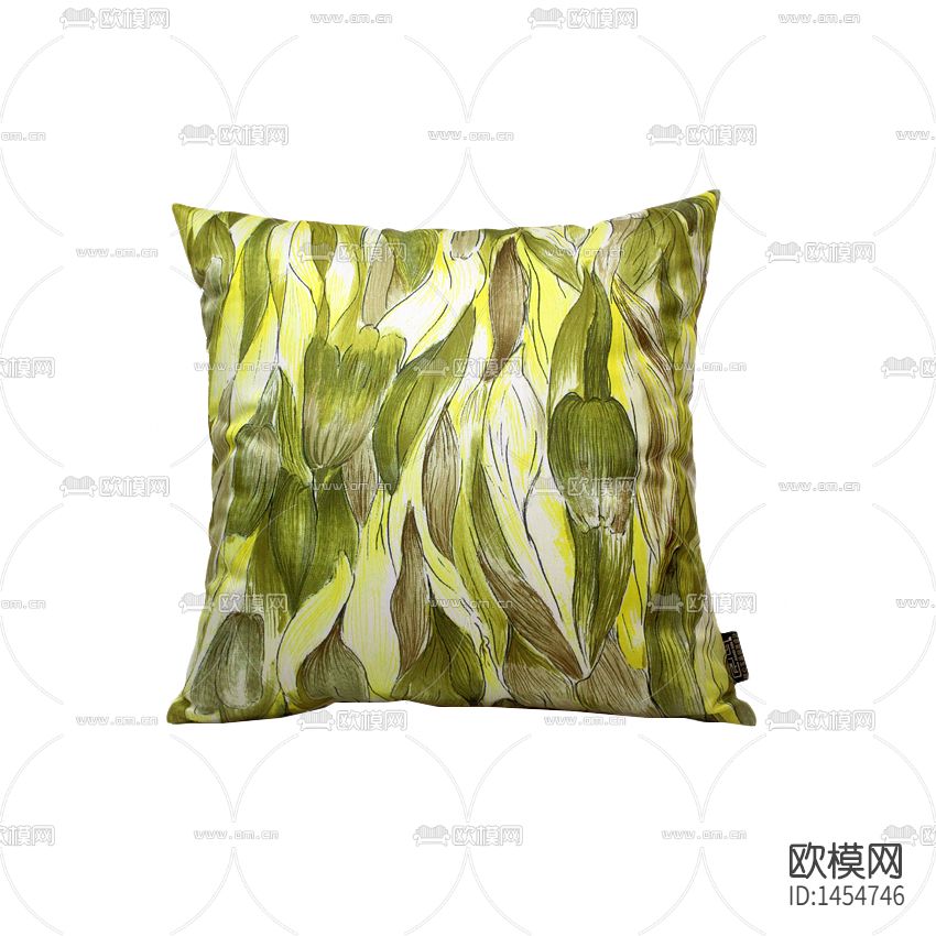 新中式禅意棉麻印花方枕