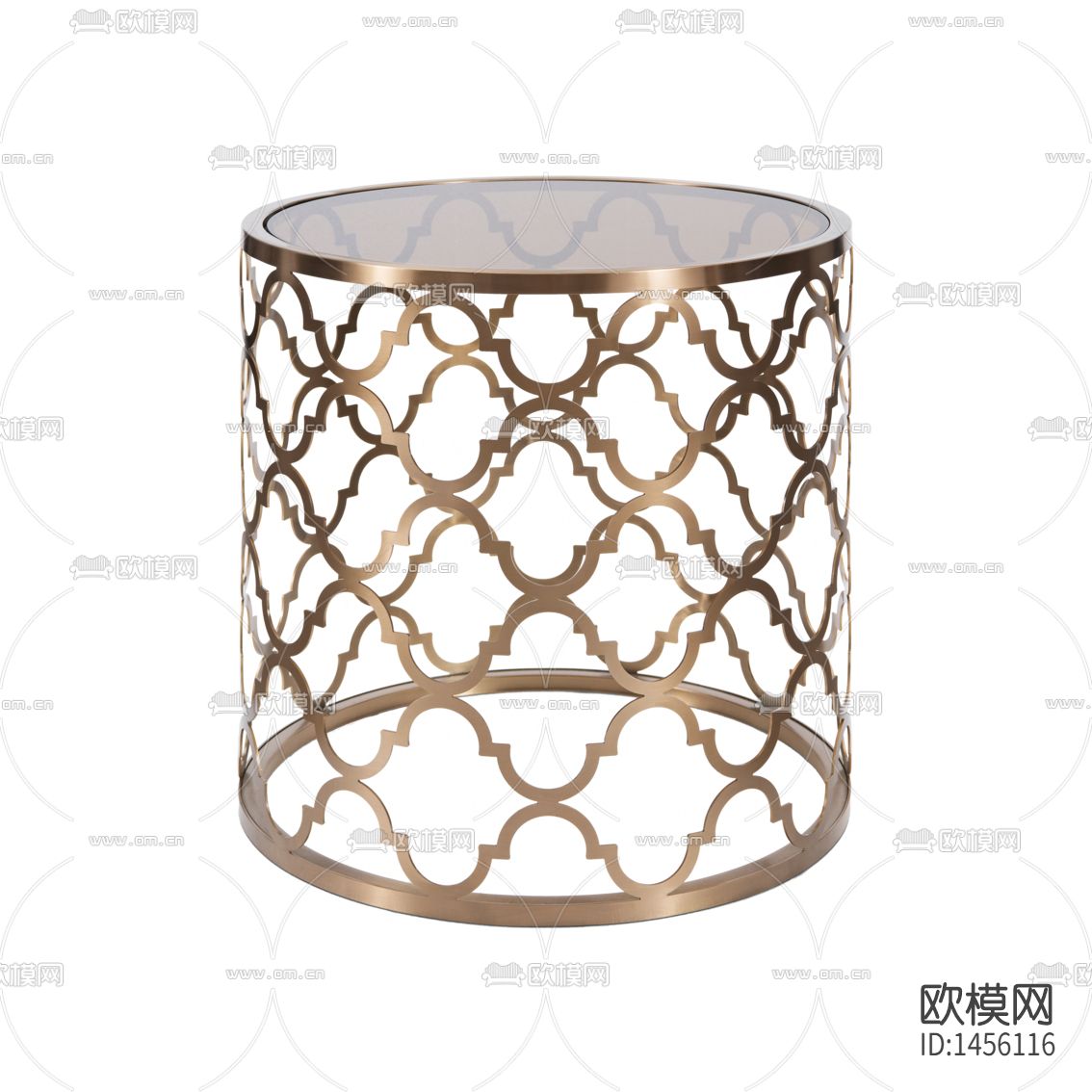 现代创意不锈钢镀金玻璃圆形边几下载