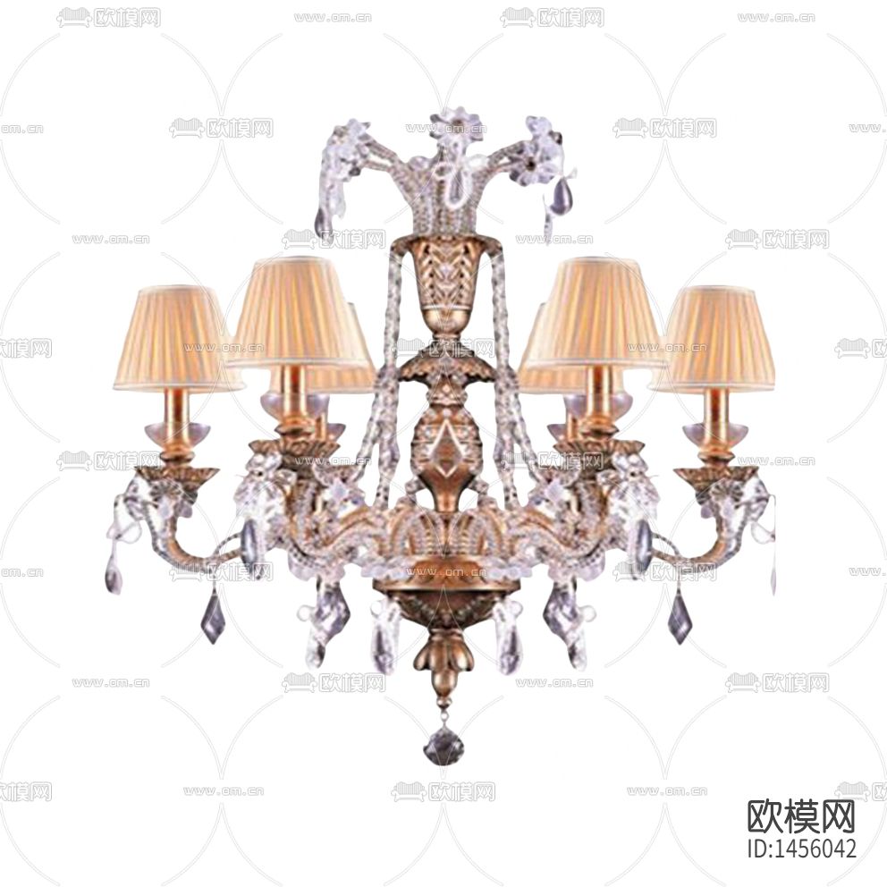 欧式古典创意金属雕花水晶吊灯下载