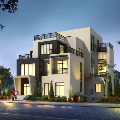 现代独栋别墅su模型