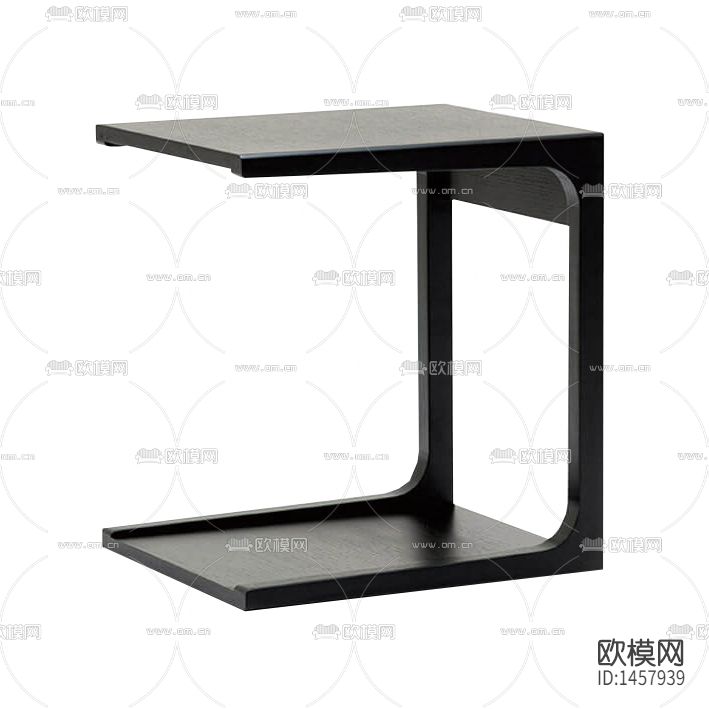 现代简约创意黑色实木边柜下载