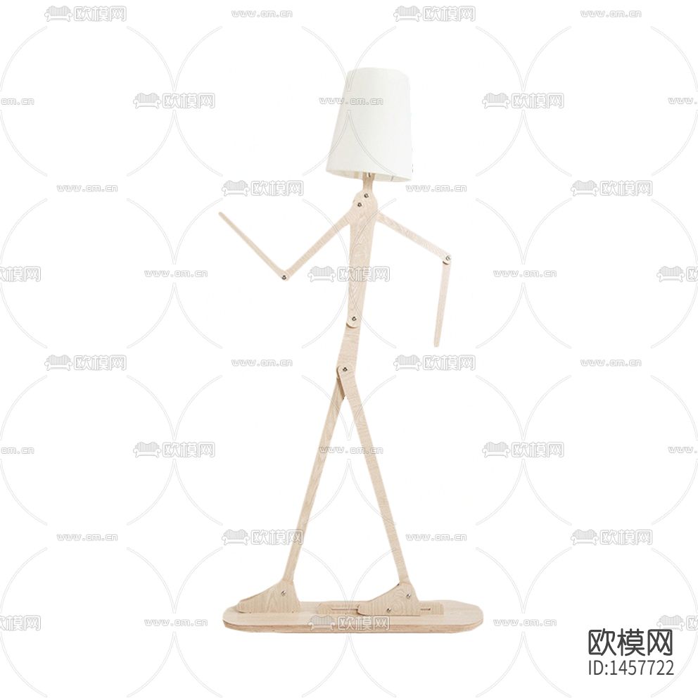 北欧简约创意实木人偶台灯下载