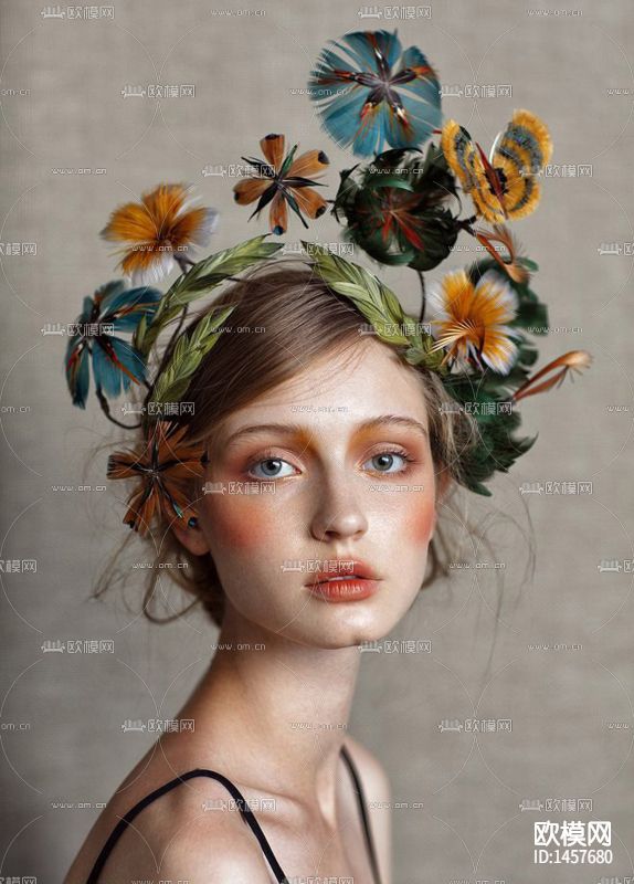 北欧创意女性人像摄影装饰画下载