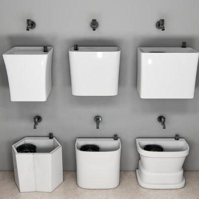  现代拖把池su模型 