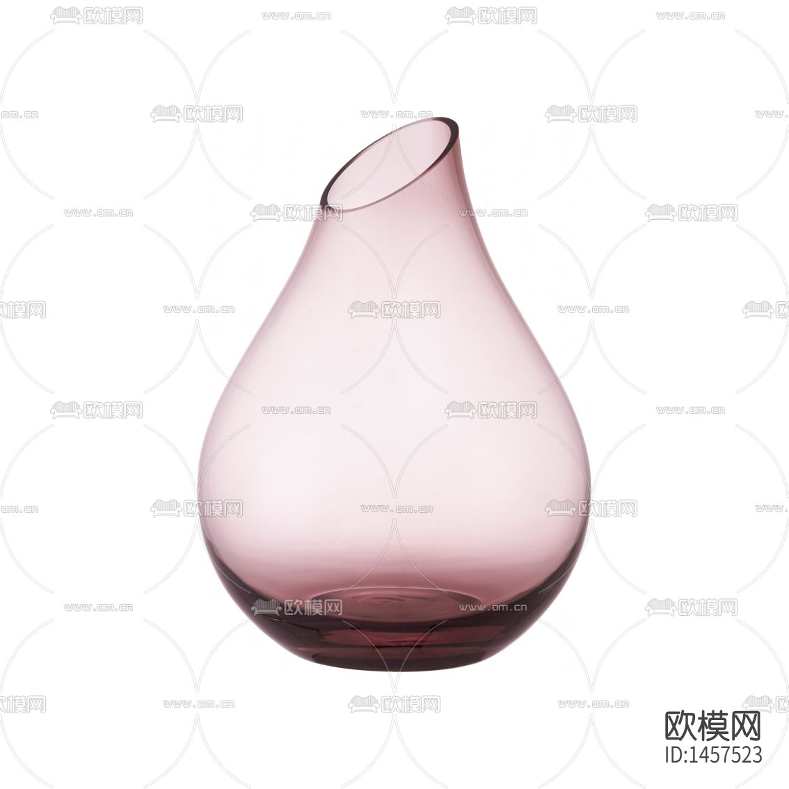 现代简约创意粉色玻璃花瓶下载