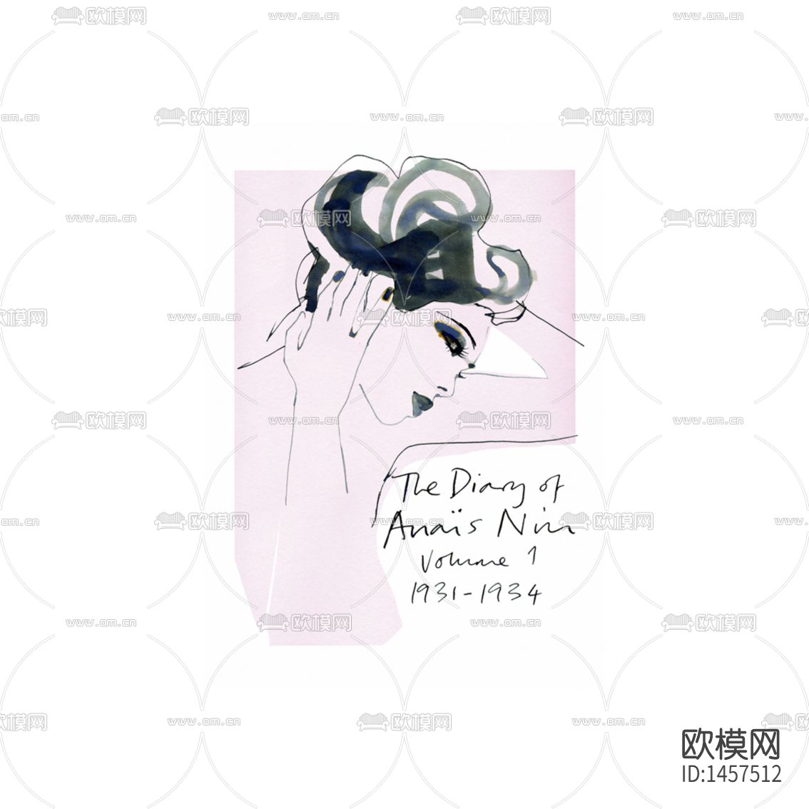 现代简约创意抽象女性人像装饰画下载