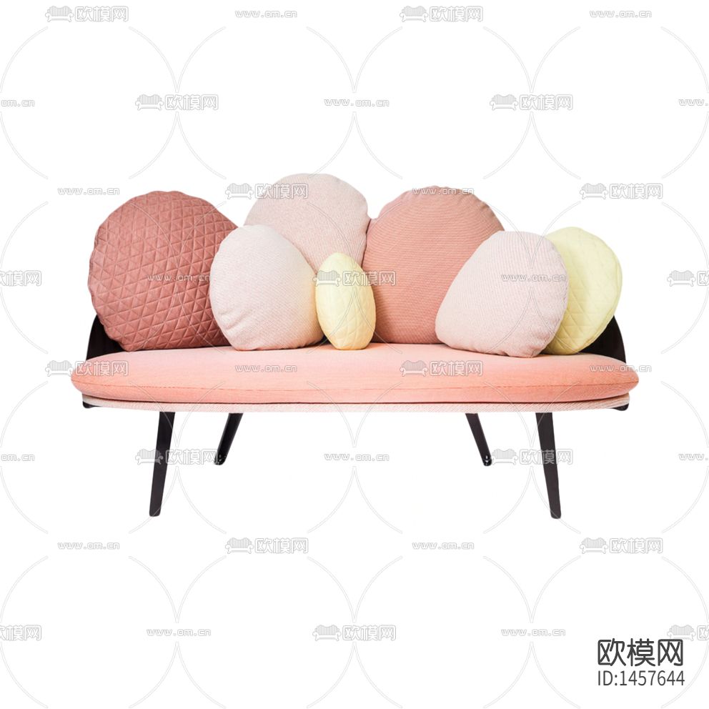 北欧简约创意金属布艺三人沙发下载