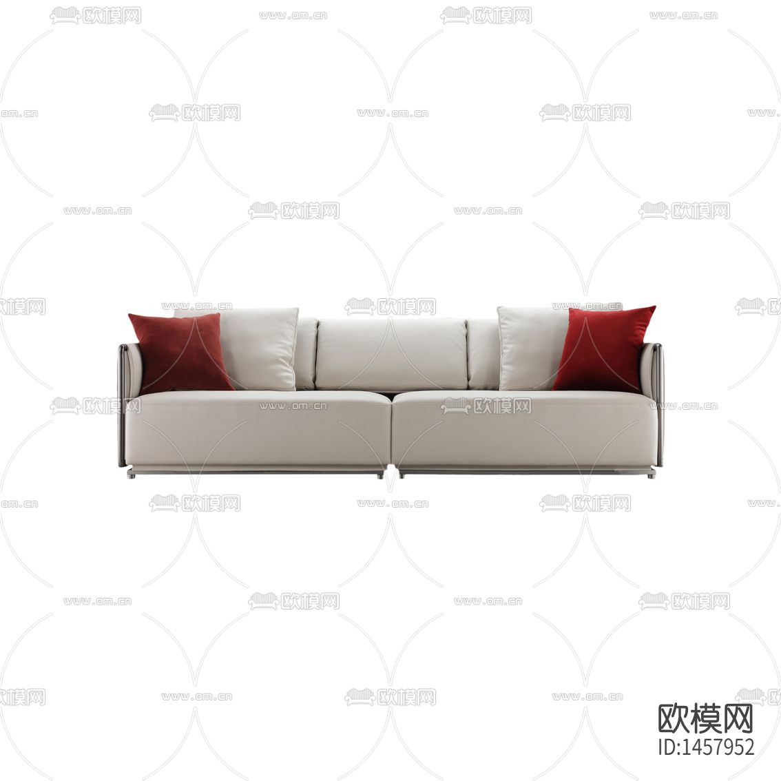 现代轻奢布艺金属双人沙发下载