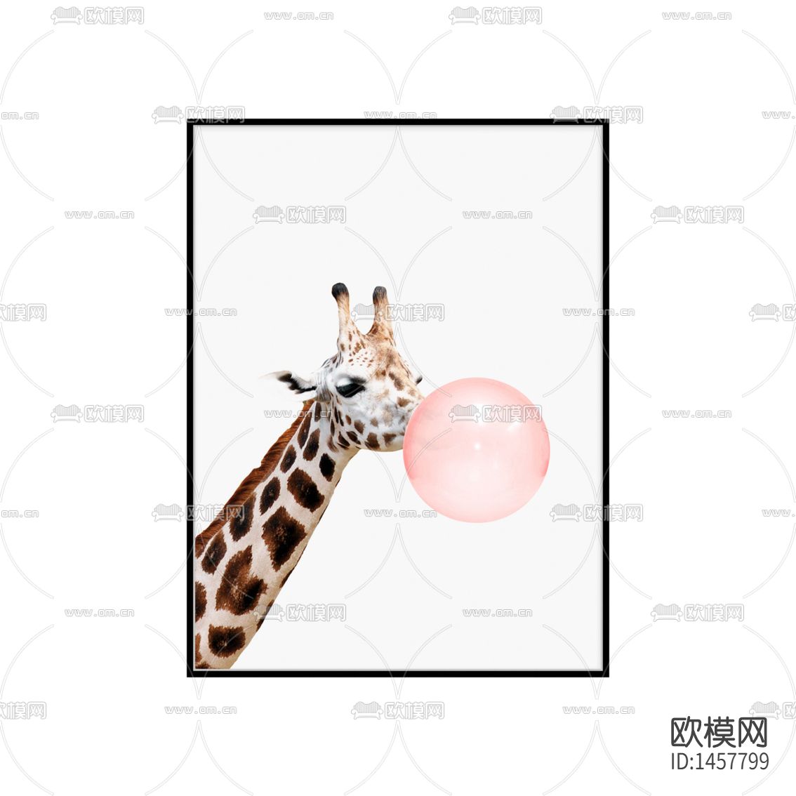 北欧创意卡通长颈龙装饰画下载