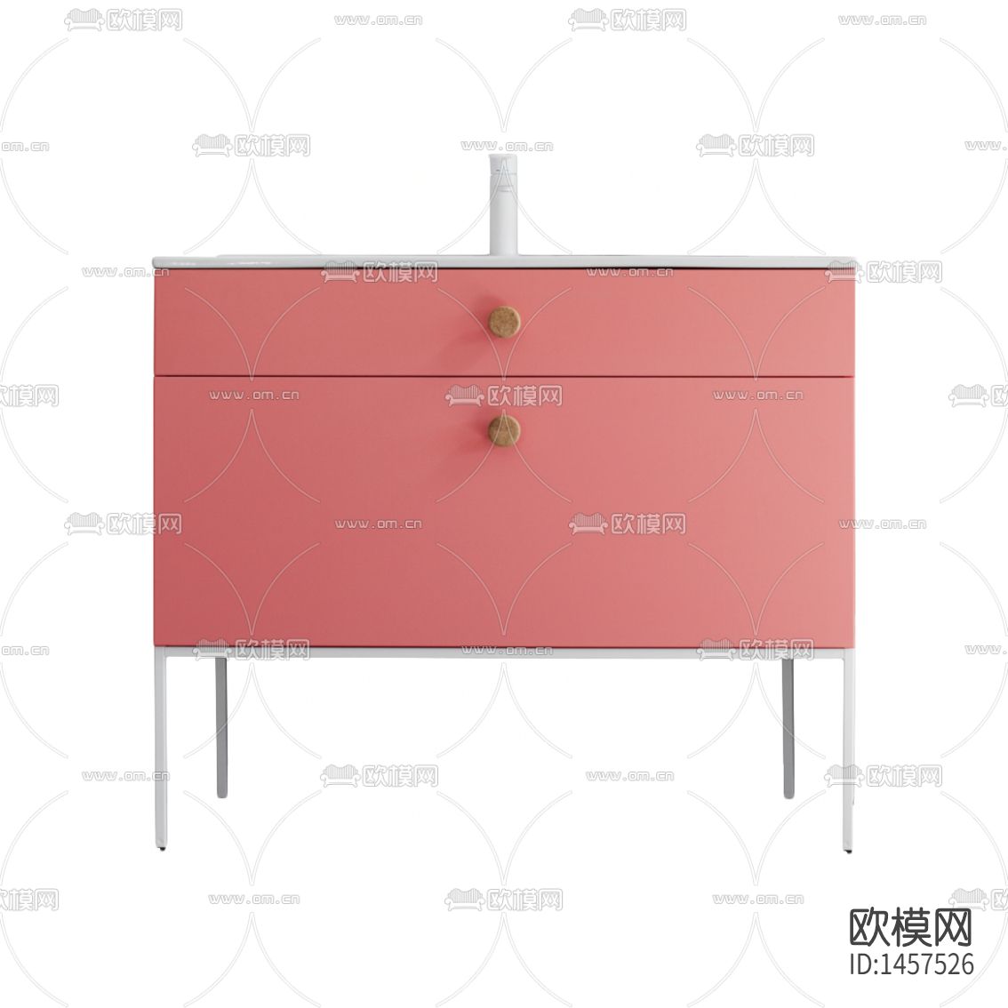 北欧极简创意实木水槽柜