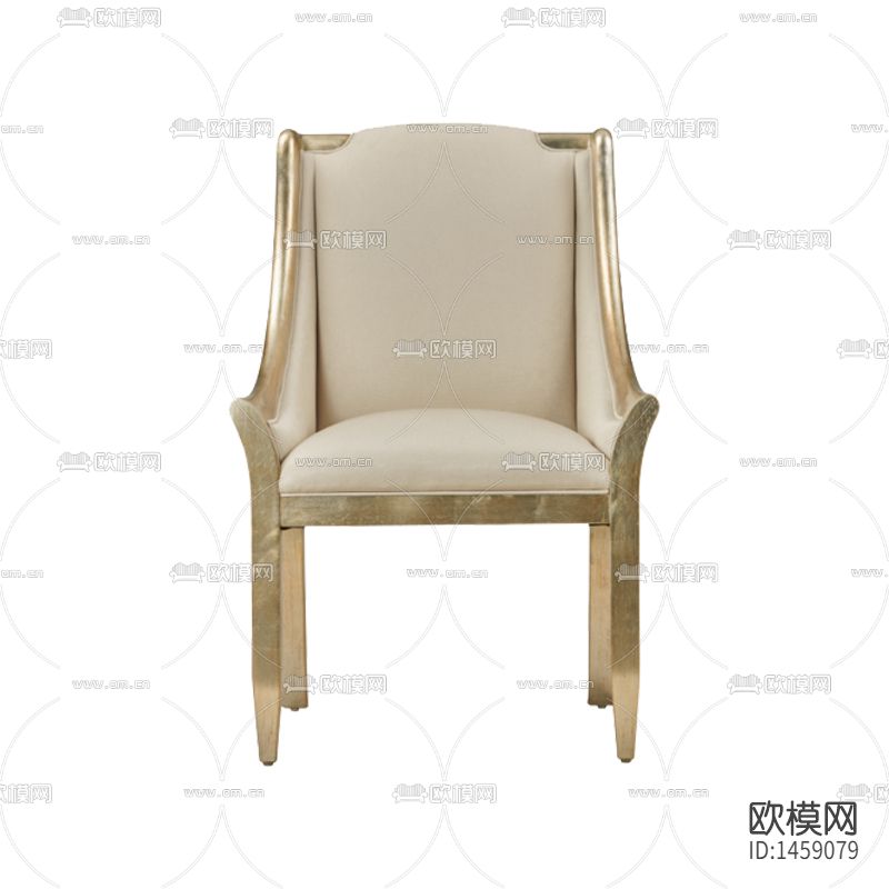 简欧创意实木描金布艺休闲椅下载