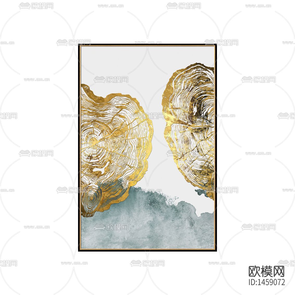 新中式轻奢创意金箔抽象装饰画下载