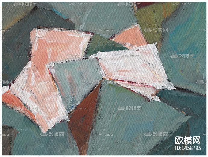 北欧创意抽象色块油画