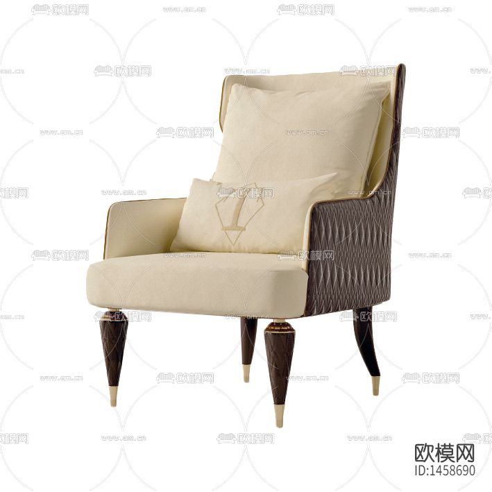 现代简约白色布艺实木单人沙发下载