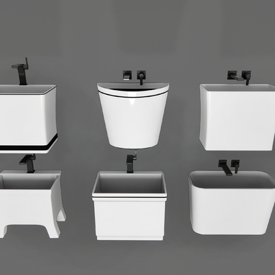  现代拖把池su模型 