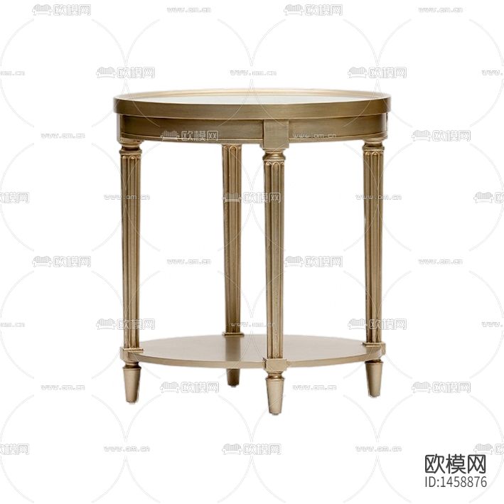 美式简约创意实木雕刻圆形边几下载